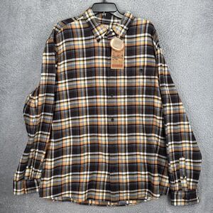 Faherty Super Brushed Flannel Shirt Mens XXL Walnut Wood Plaid MWH2321